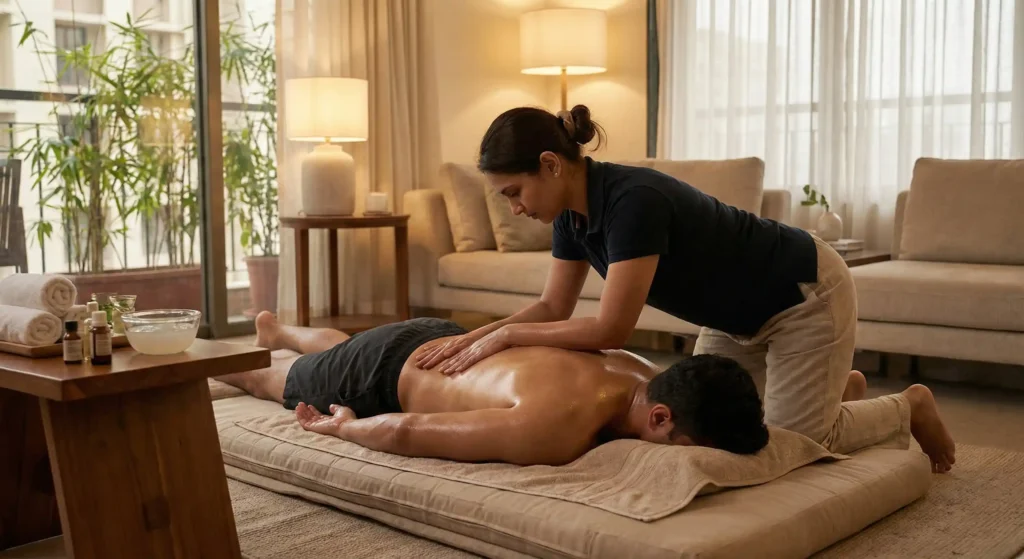 Professional Erotic Massage Experience For Relaxation And Stress Relief In Mumbai Home Spa Setting