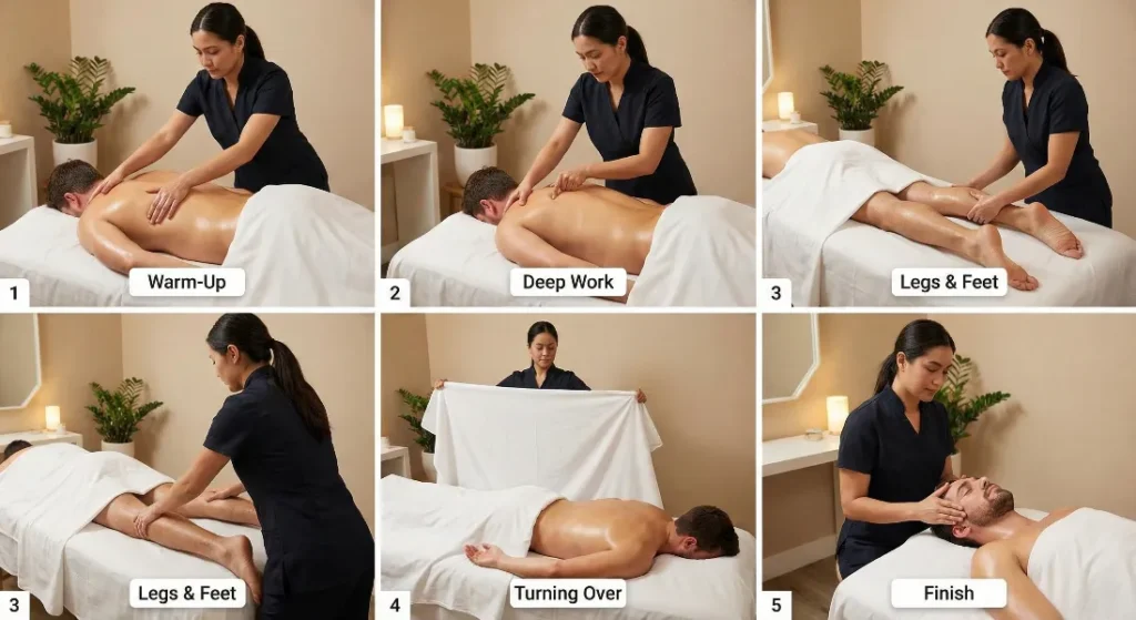 Full Body Massage Session Flow Steps