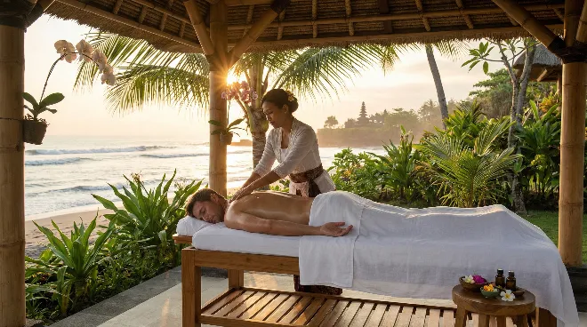 Relaxing Bali Massage In Tropical Holiday Setting