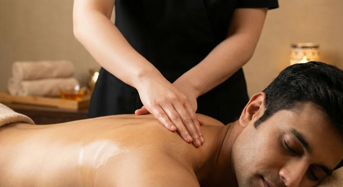 Erotic Massage In Mumbai Showing Stress Relief And Relaxation Benefits With Close-Up Professional Session